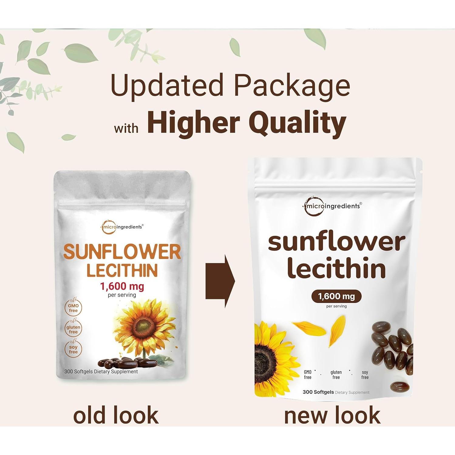 Lecitina de Girasol Micro Ingredients 1600mg 300 Gelatinas