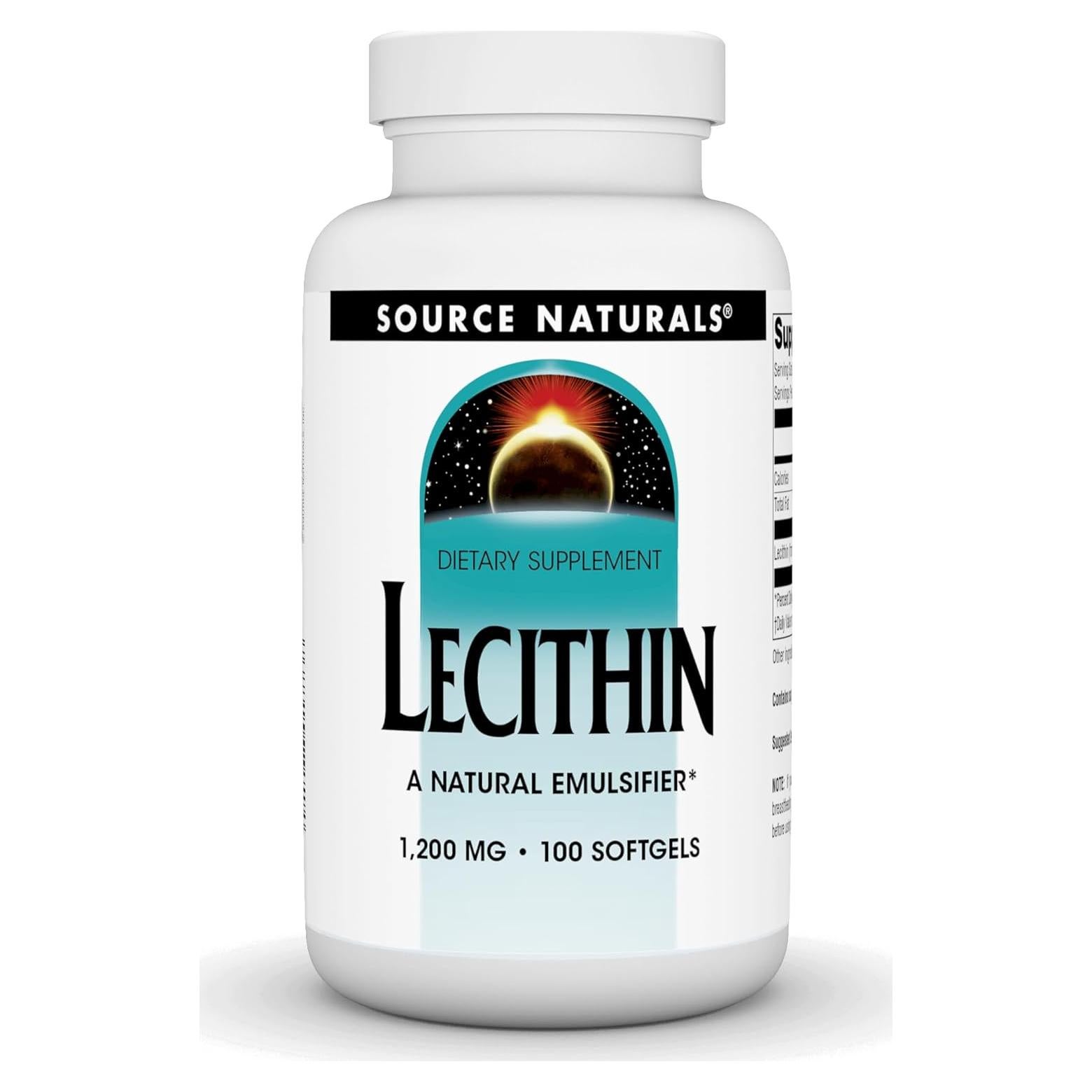 Lecitina 1200 mg Source Naturals - 100 Softgels Emulsificador