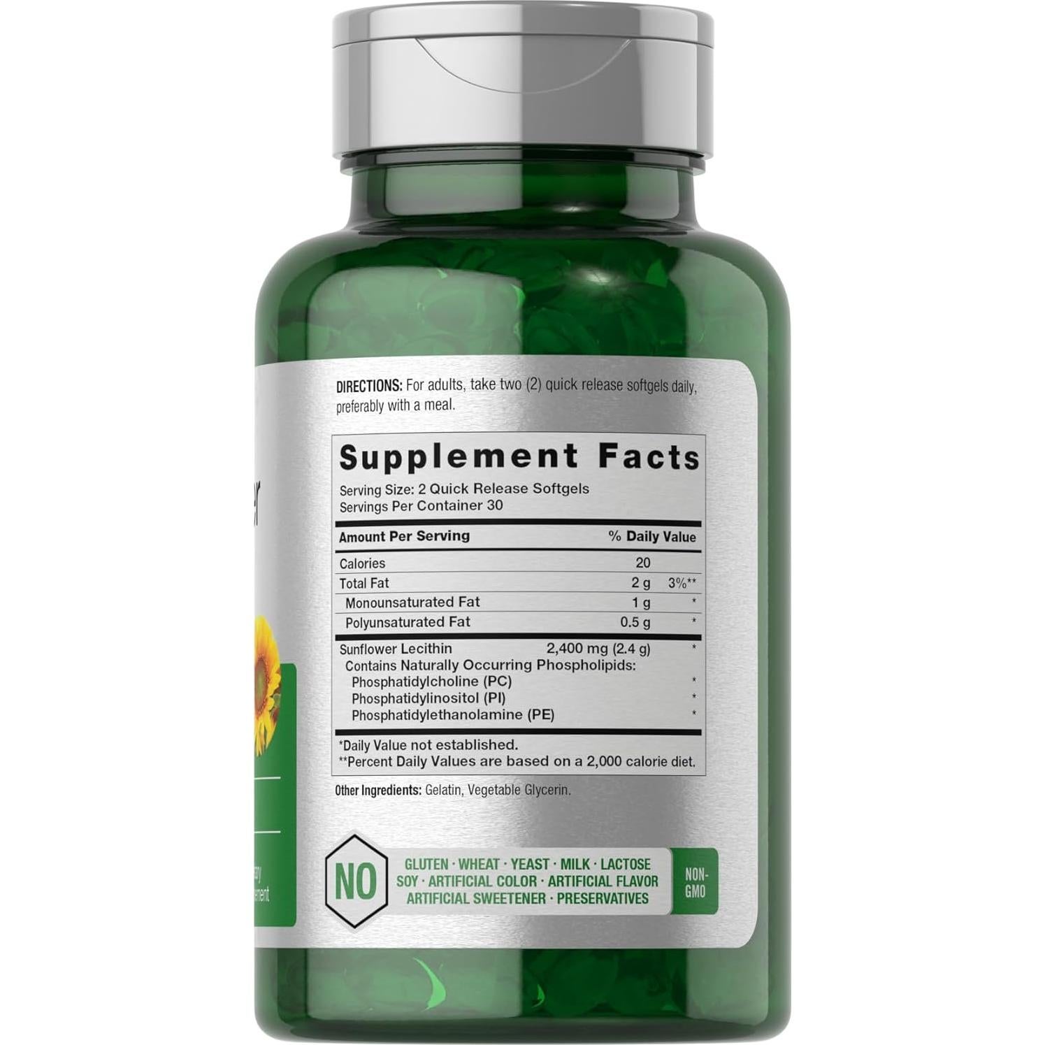 Cápsulas de Lecitina de Girasol Horbaach 2400mg 60 Píldoras