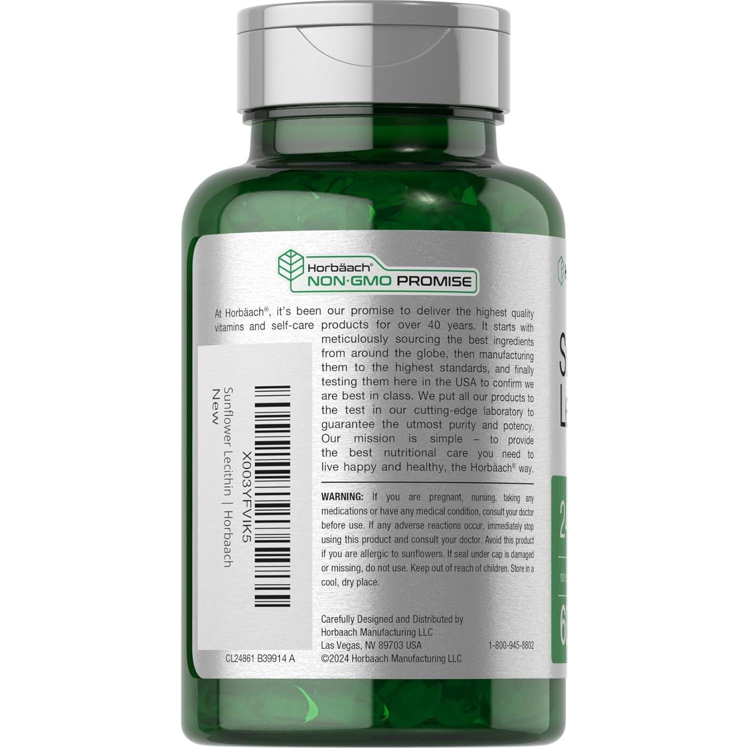 Cápsulas de Lecitina de Girasol Horbaach 2400mg 60 Píldoras