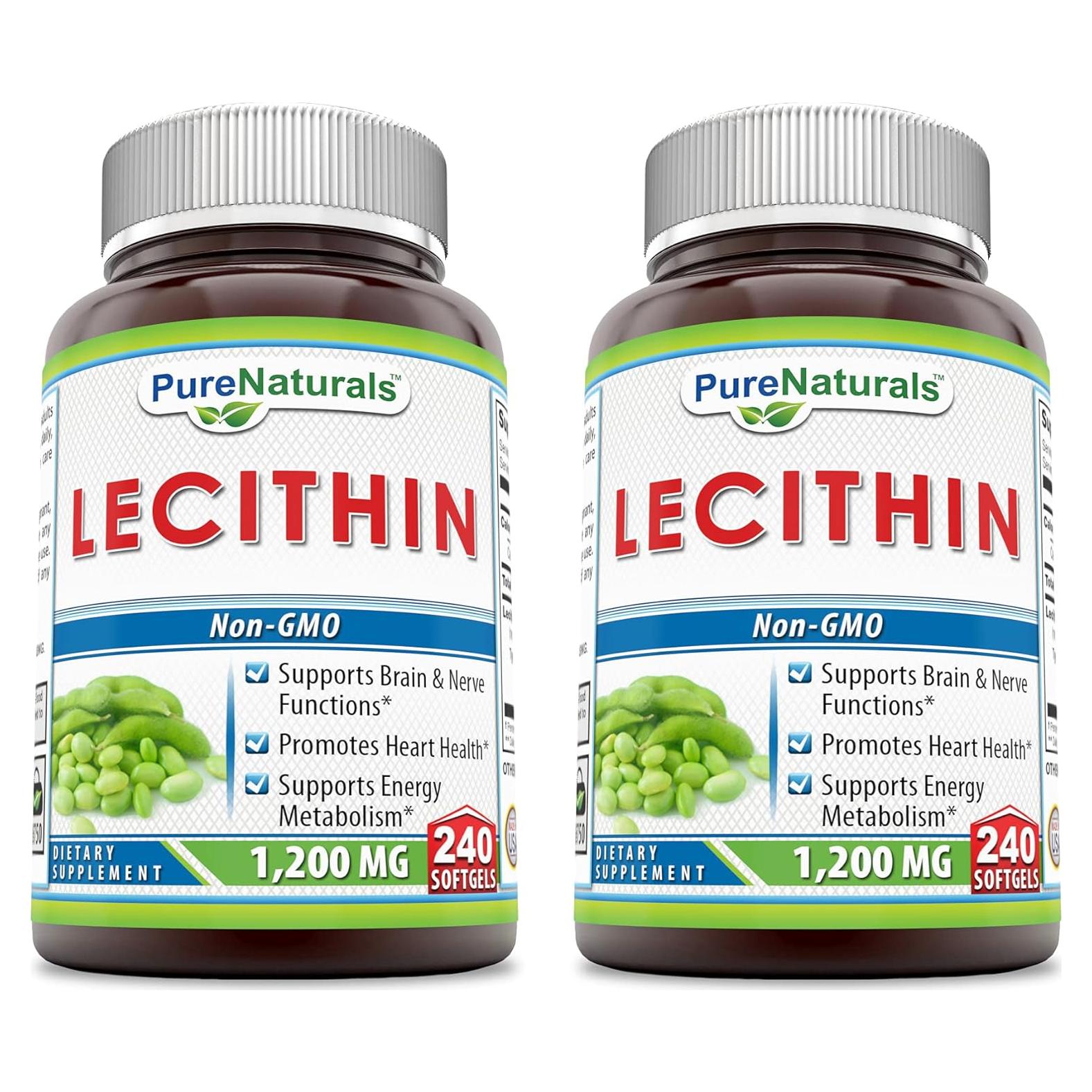 Suplemento de Lecitina Pure Naturals 1200 mg 240 Softgels