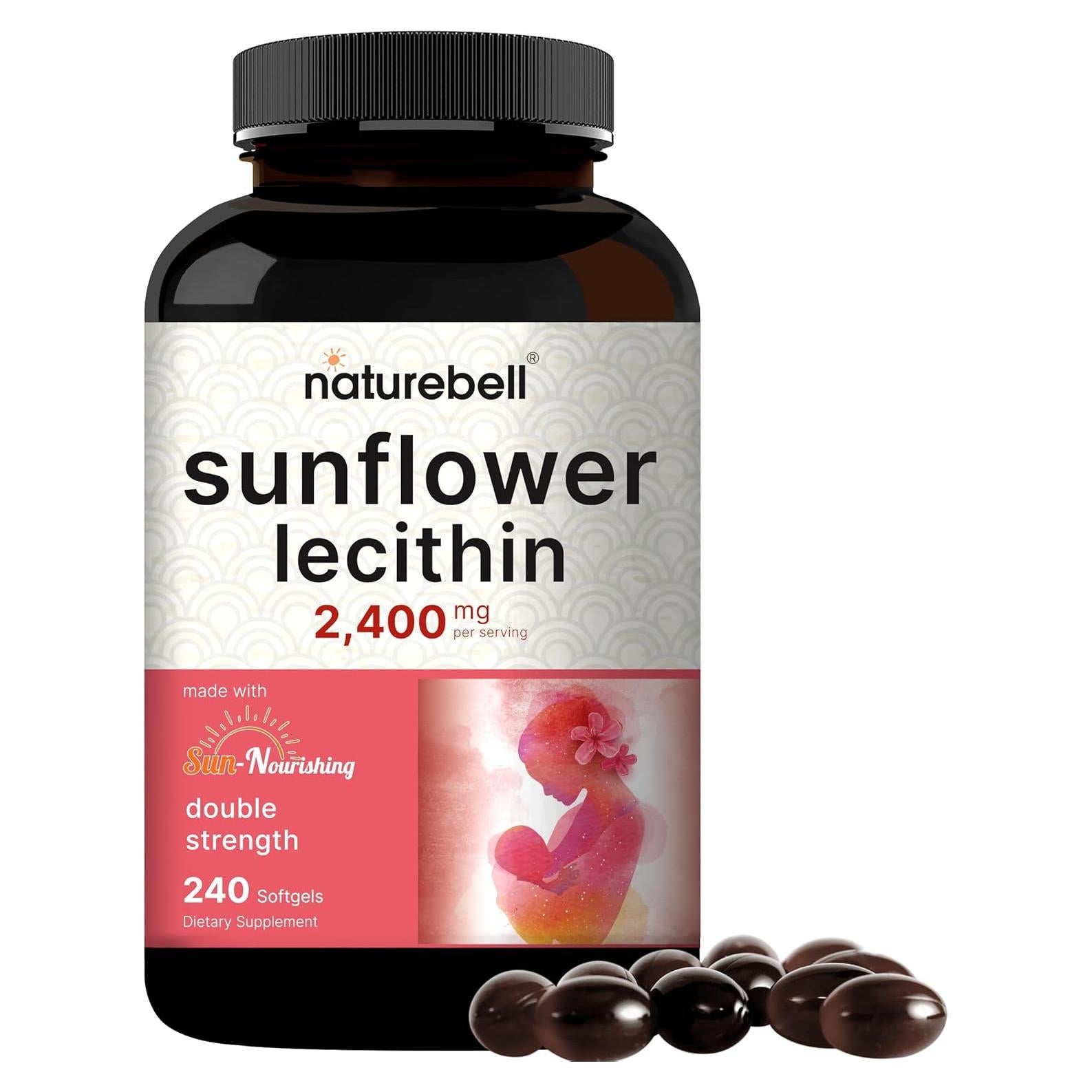 Lecitina de Girasol NatureBell 240 Gelatinas 2400mg Sin Soja