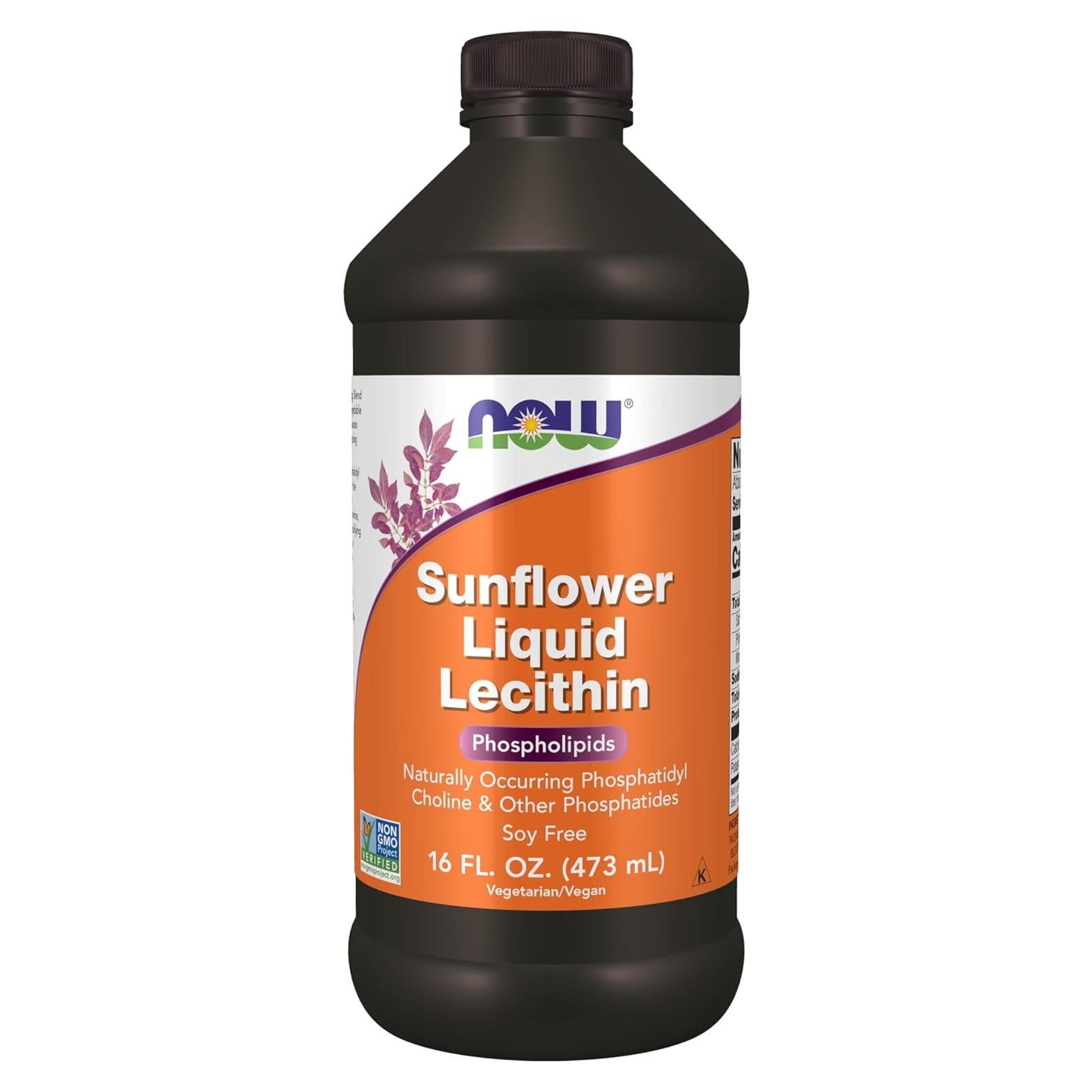 NOW Lecitina de Girasol Líquida 453g - Colina Fosfatidil Natural