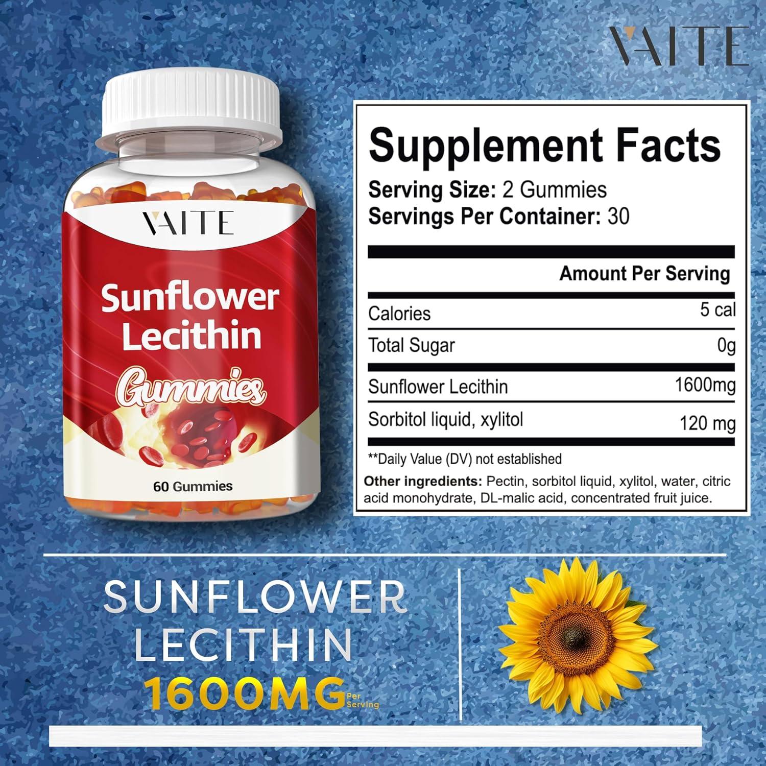Gomitas Veganas de Lecitina de Girasol 800mg - 60 Chicles