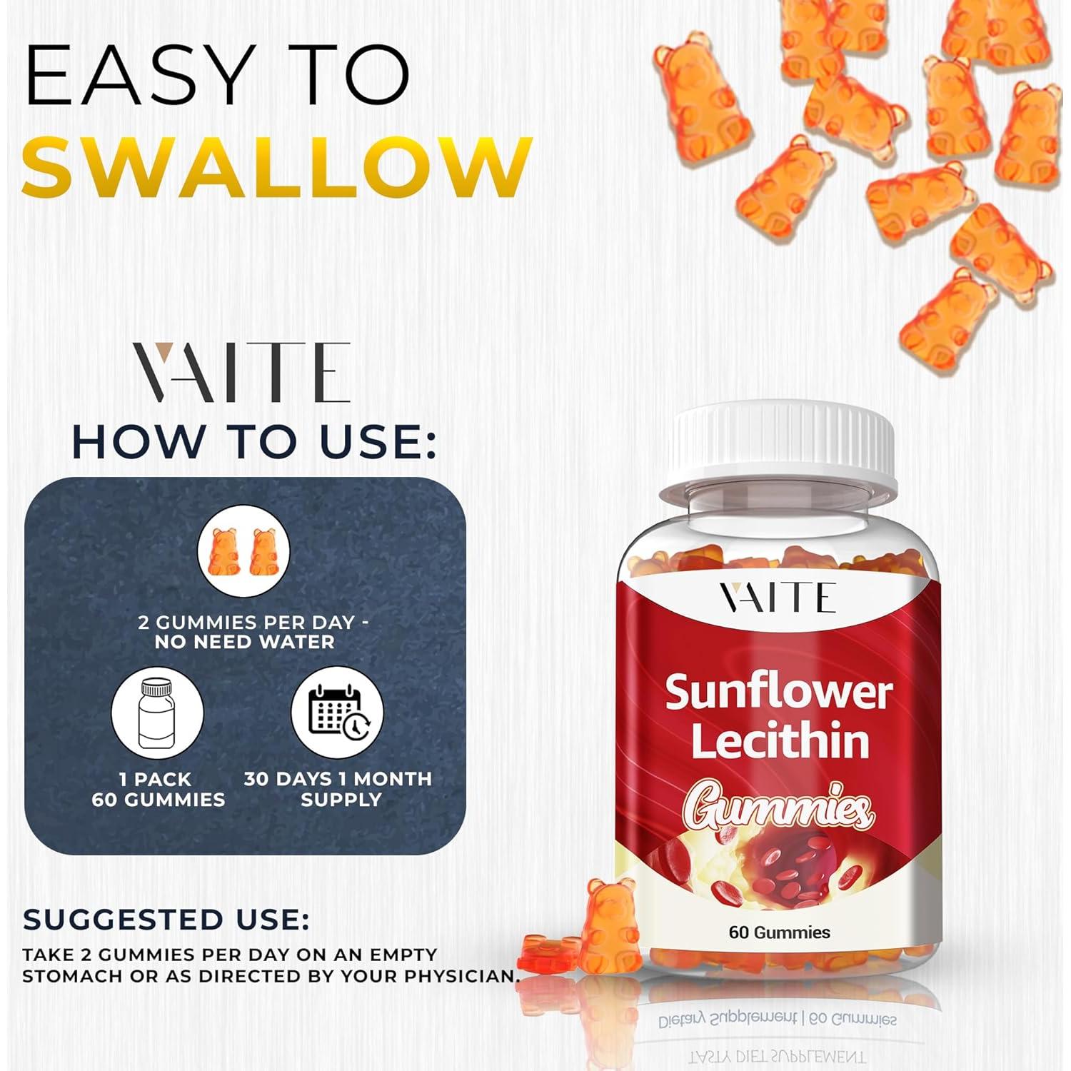 Gomitas Veganas de Lecitina de Girasol 800mg - 60 Chicles