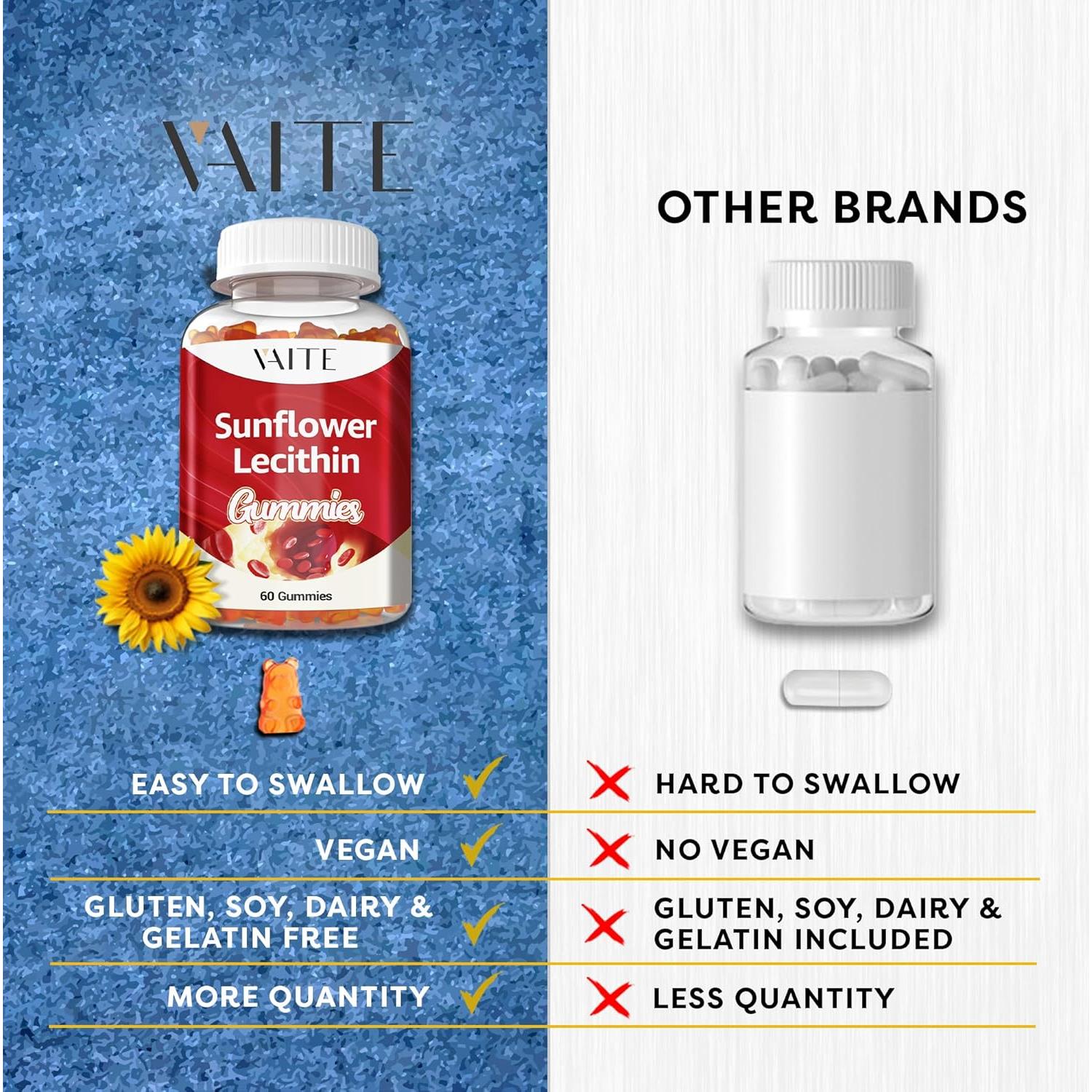 Gomitas Veganas de Lecitina de Girasol 800mg - 60 Chicles