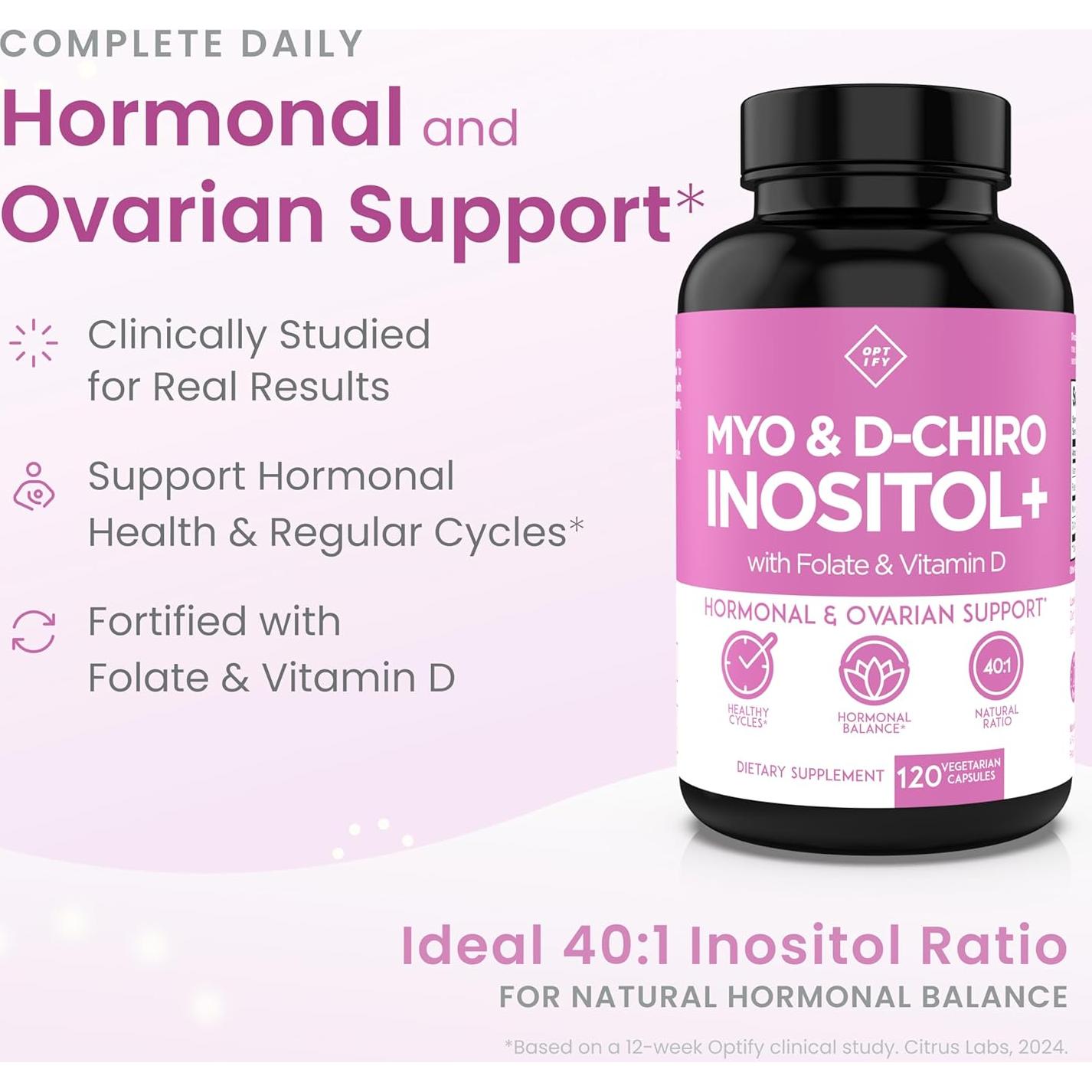 Suplemento de Inositol Optify 120 Cápsulas - Equilibrio Hormonal