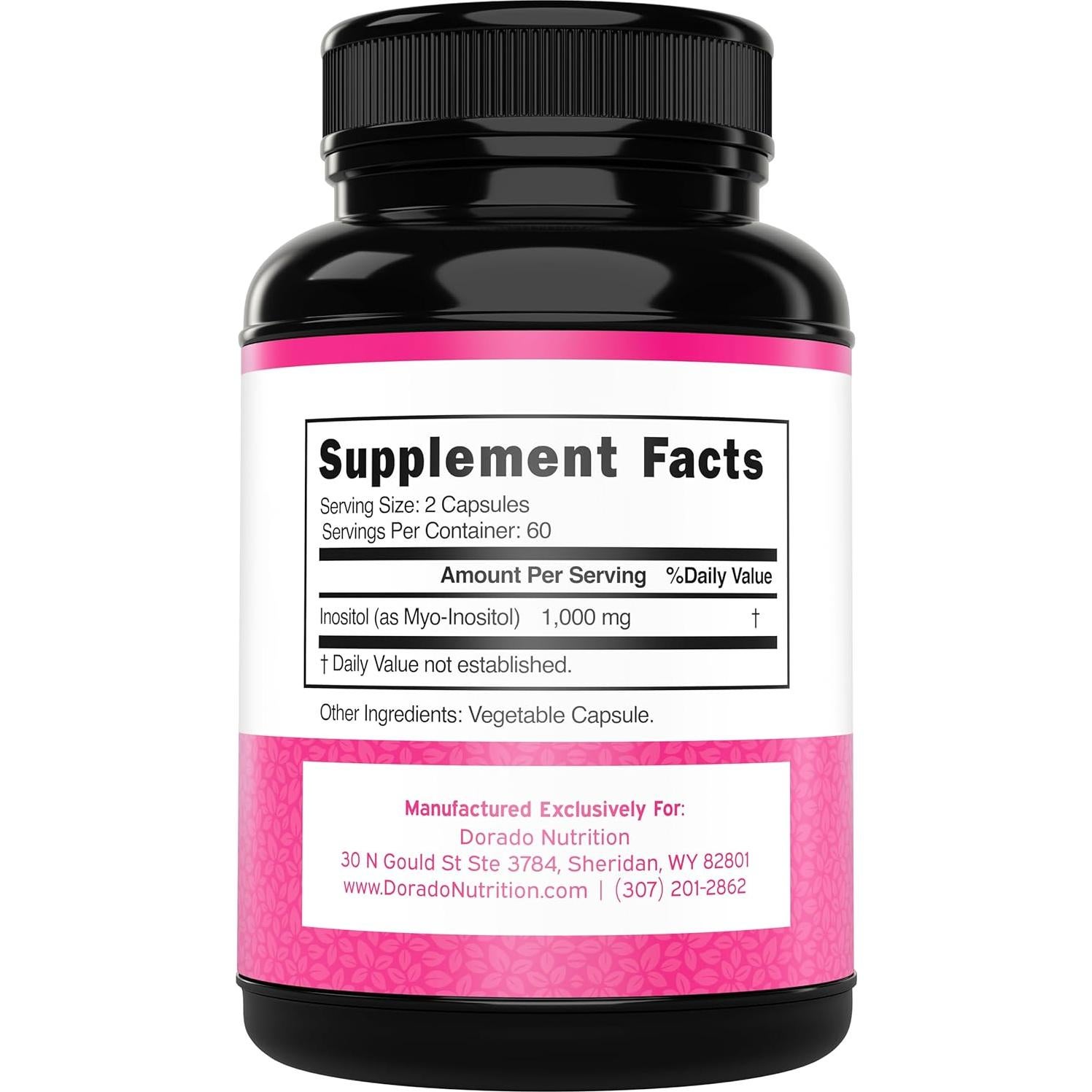 Cápsulas de Mio Inositol 1000mg Dorado Nutrition 120 Unidades