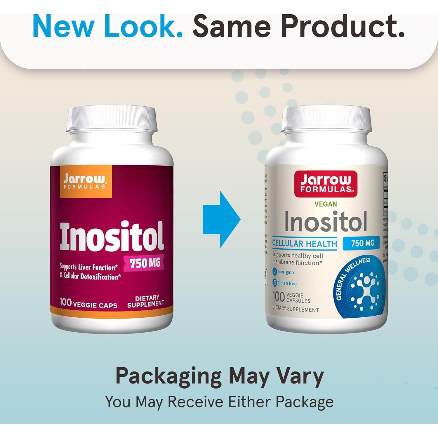 Suplemento de Inositol Jarrow Formulas 750 mg 100 Cápsulas