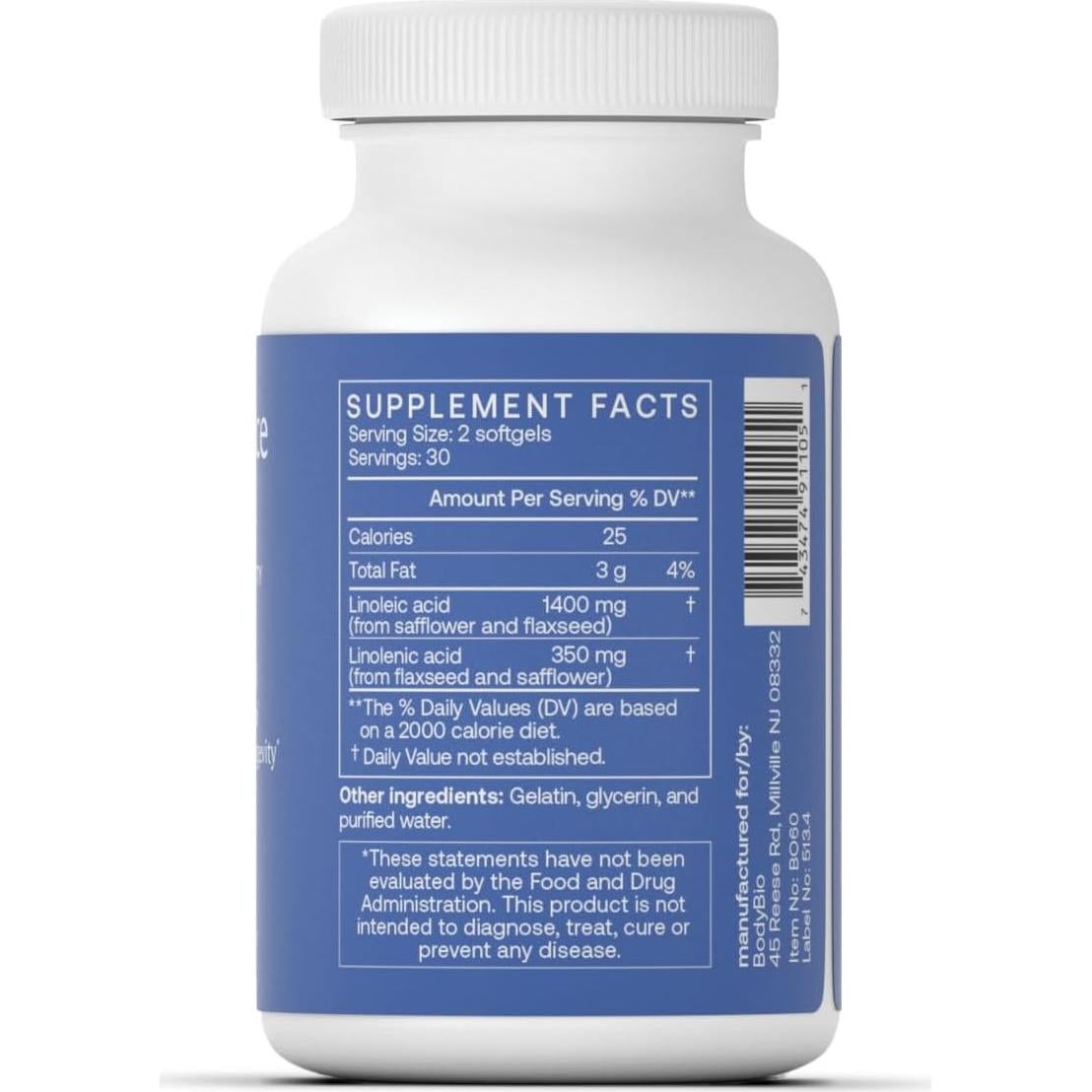 Aceite Balance BodyBio - Omega 3 y 6 Prensados en Frío 60ml