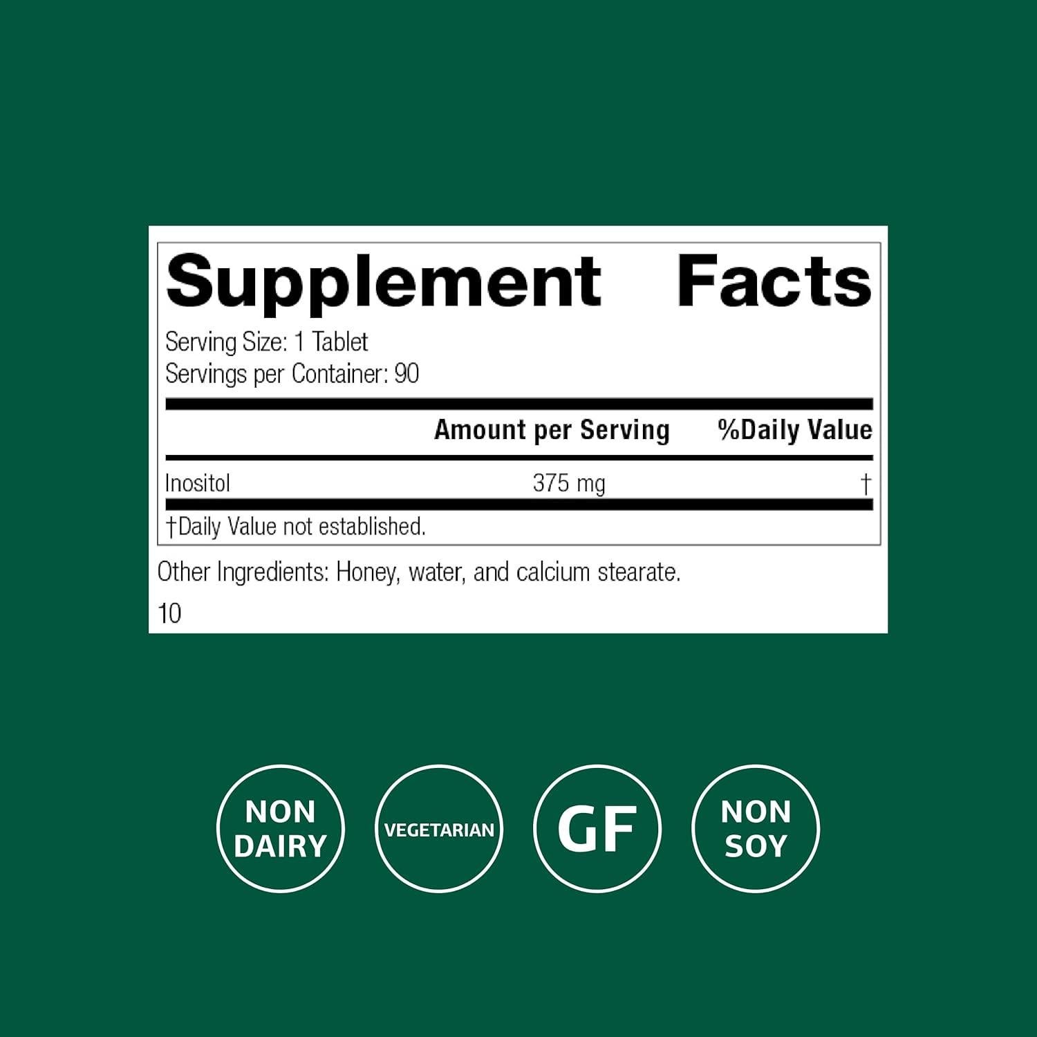 Inositol Proceso Estándar 90 Tabletas - Apoyo Nervioso y Cardiovascular
