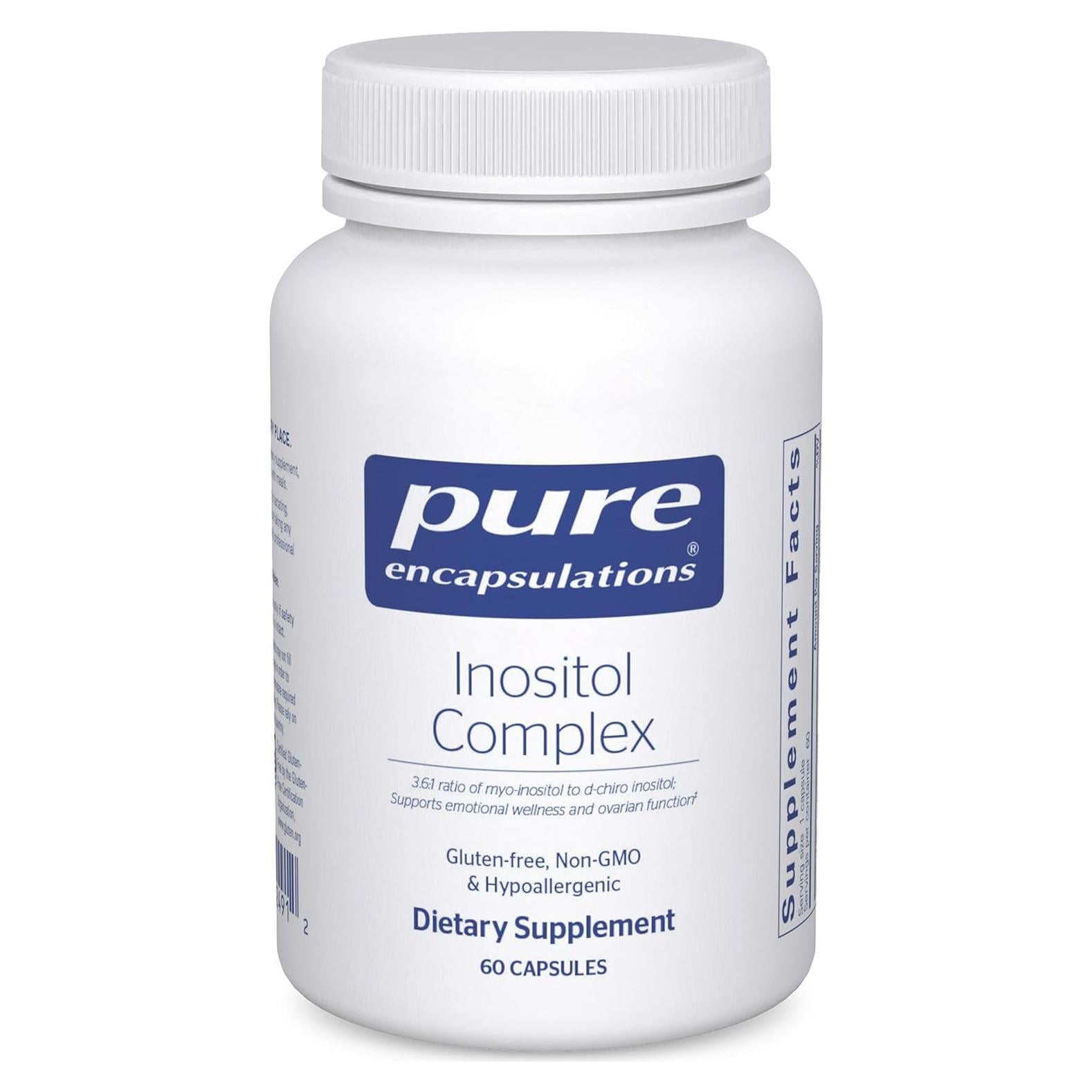 Inositol Pure Encapsulations 60 Cápsulas | Apoyo Energía y Salud Ovárica