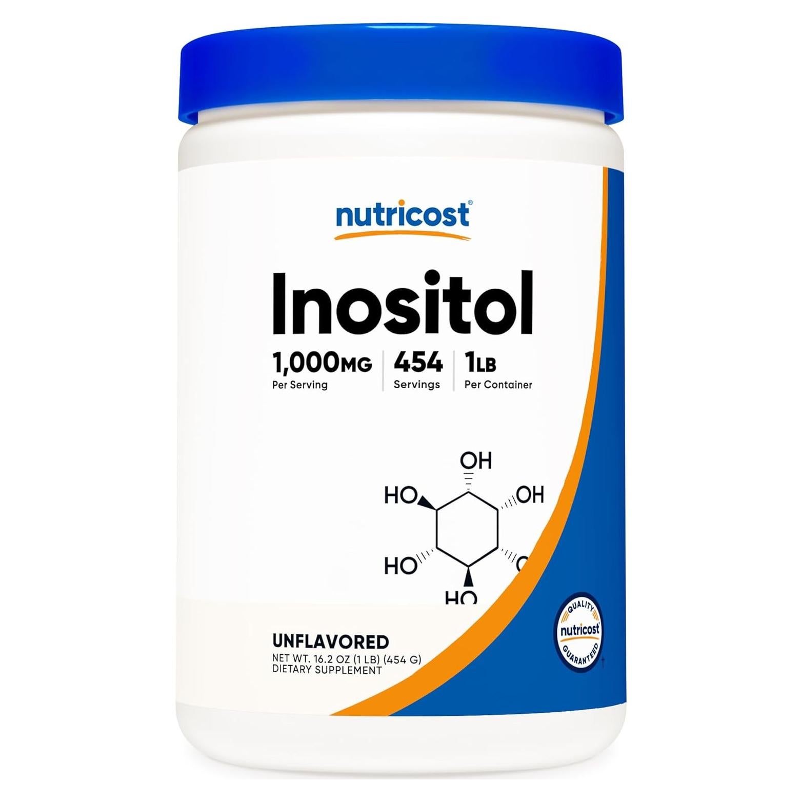 Polvo de Inositol Nutricost 454g - Sin Gluten, No OGM