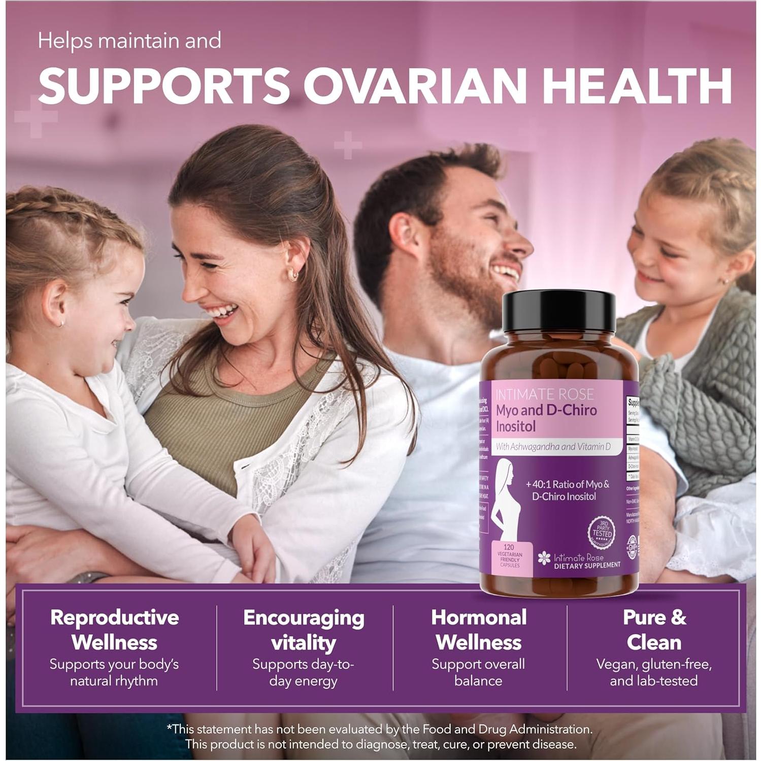 Suplemento de Inositol Intimate Rose 40:1 - 30 Cápsulas