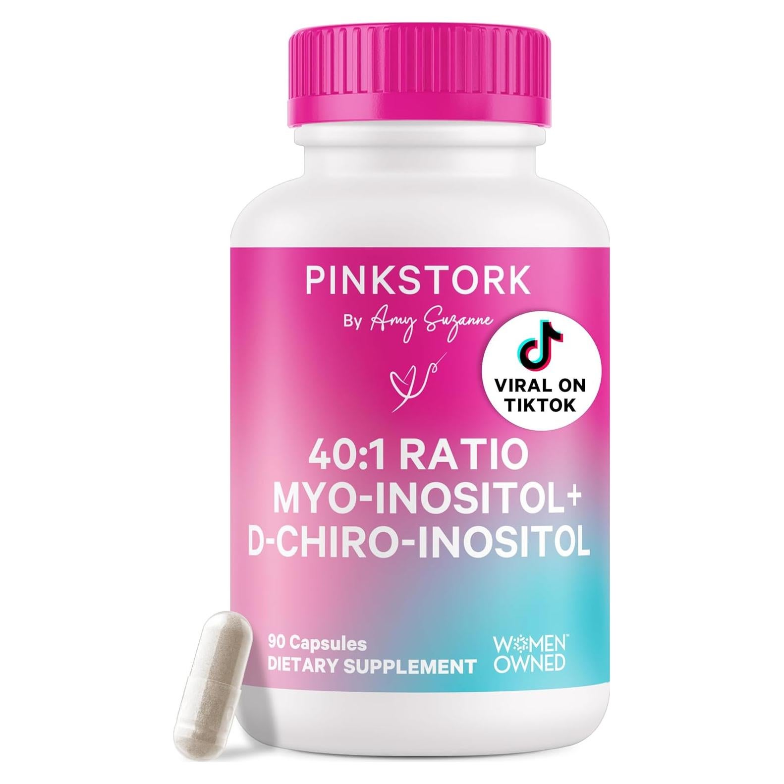 Suplemento de Inositol Pink Stork 40:1 - 90 Cápsulas