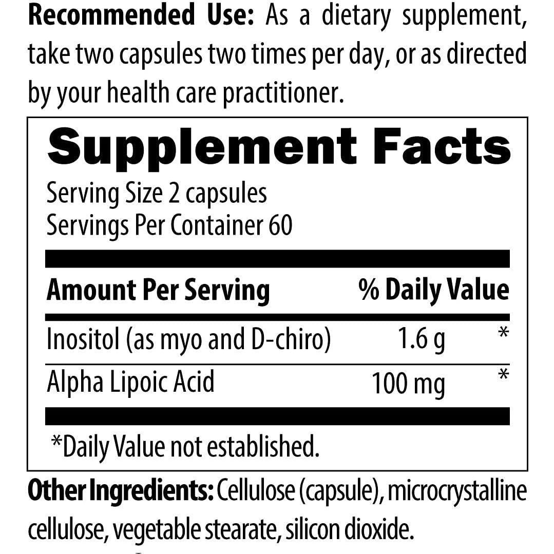 Cápsulas de Inositol + ALA Designs for Health - 120 Cápsulas Veganas