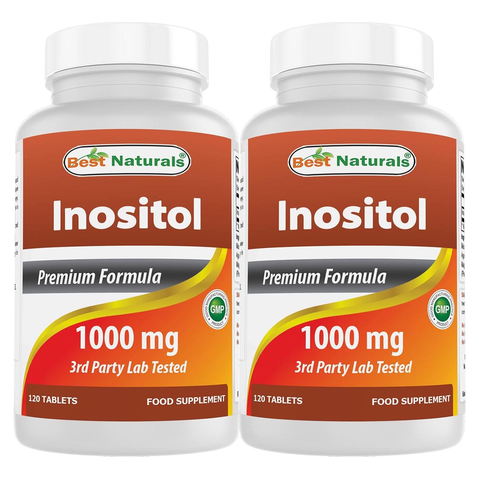 Inositol 1000 mg Mejores Naturales 120 Tabletas Sin OGM