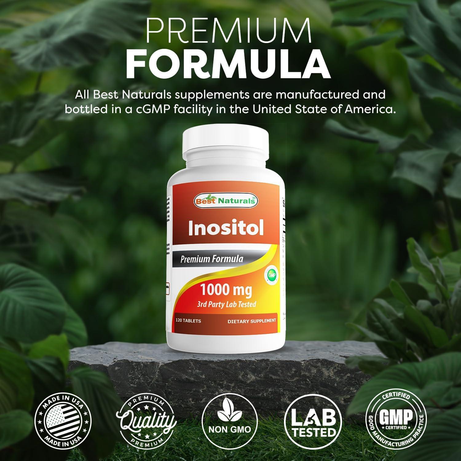 Inositol 1000 mg Mejores Naturales 120 Tabletas Sin OGM