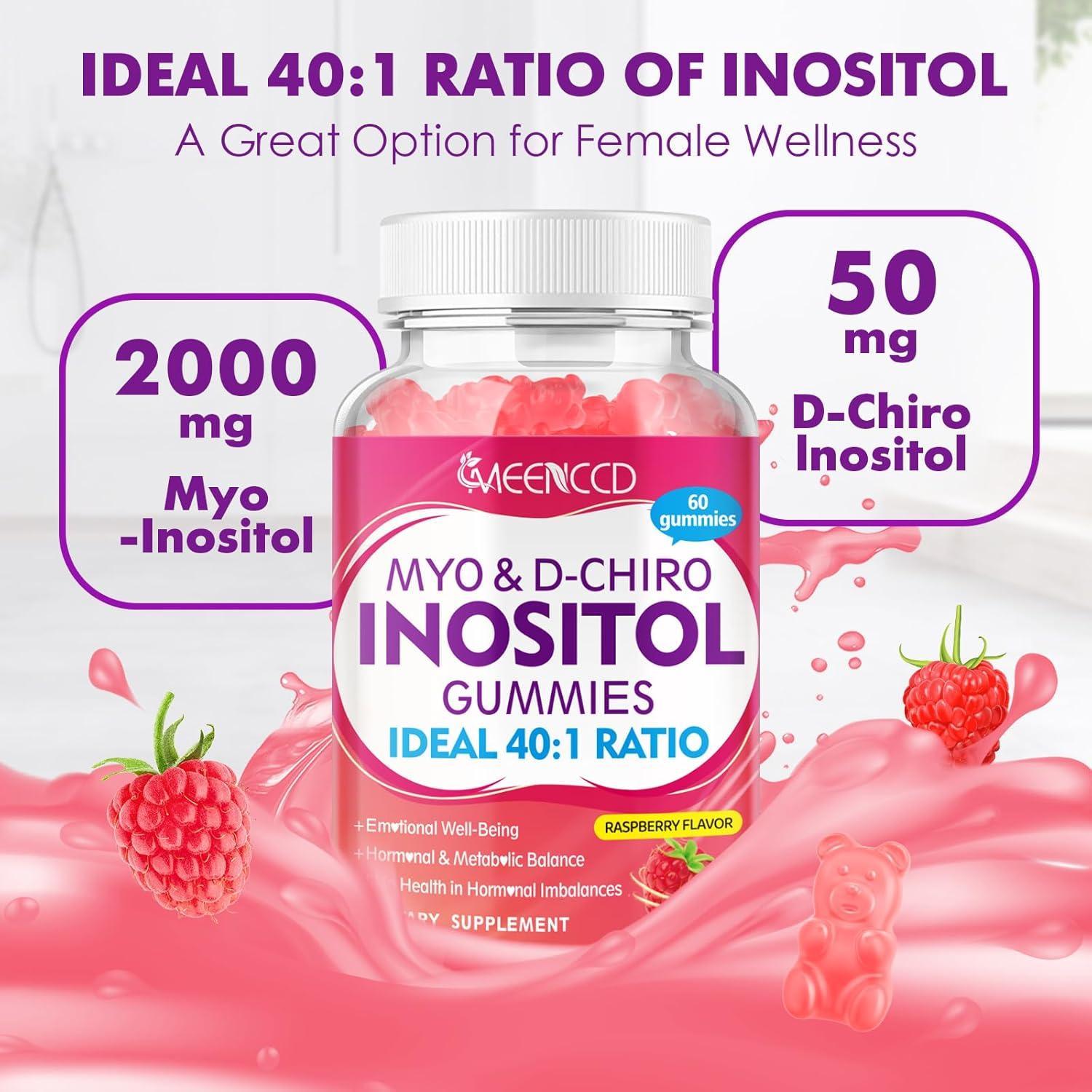 Gomitas de Inositol Myo y D-Chiro 40:1 con Vitamina D3 y Magnesio - 60 Unidades