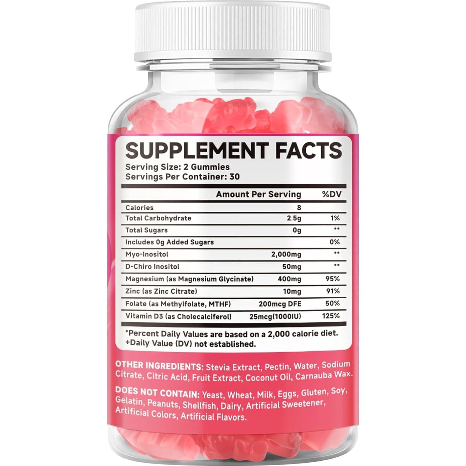 Gomitas de Inositol Myo y D-Chiro 40:1 con Vitamina D3 y Magnesio - 60 Unidades