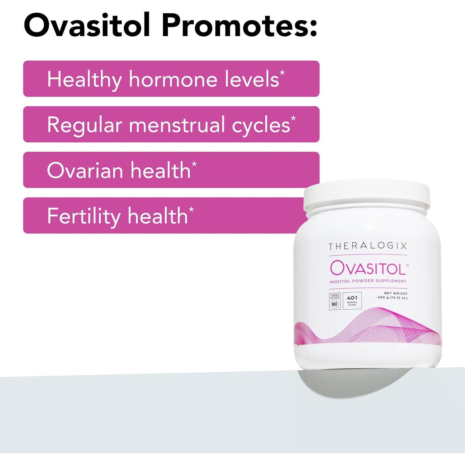 Theralogix Ovasitol Polvo de Inositol 400 g - 180 Porciones
