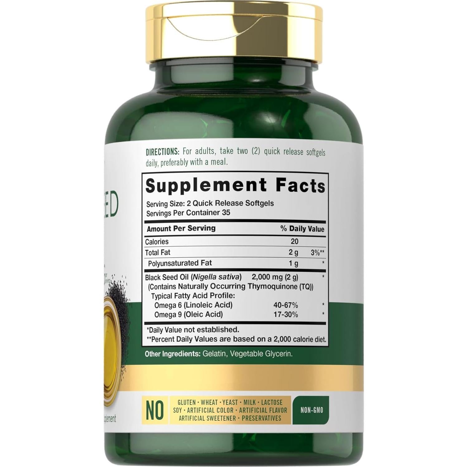 Cápsulas de Gel Blando Carlyle Aceite de Semilla Negra 2000mg