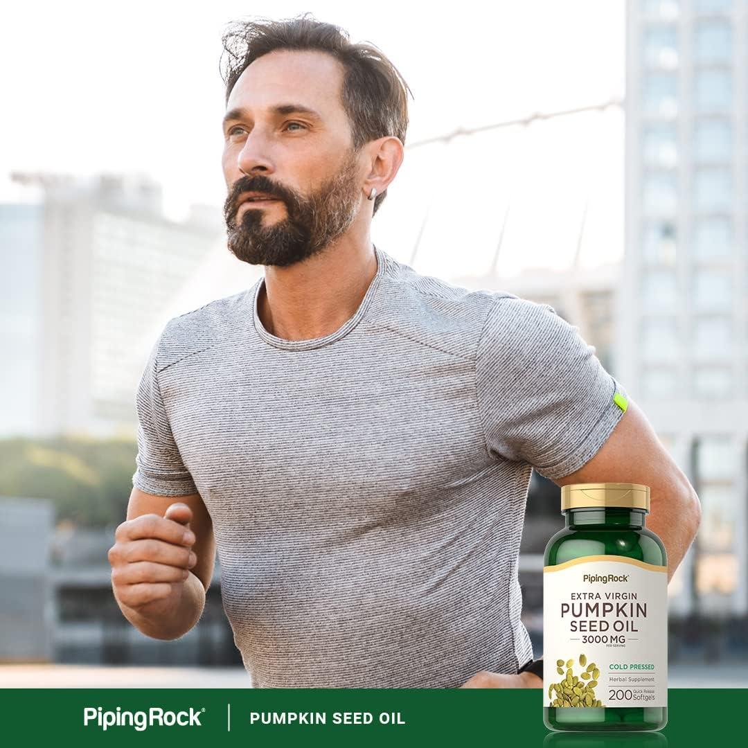 Cápsulas de gel blando Piping Rock Aceite Semilla Calabaza 3000mg