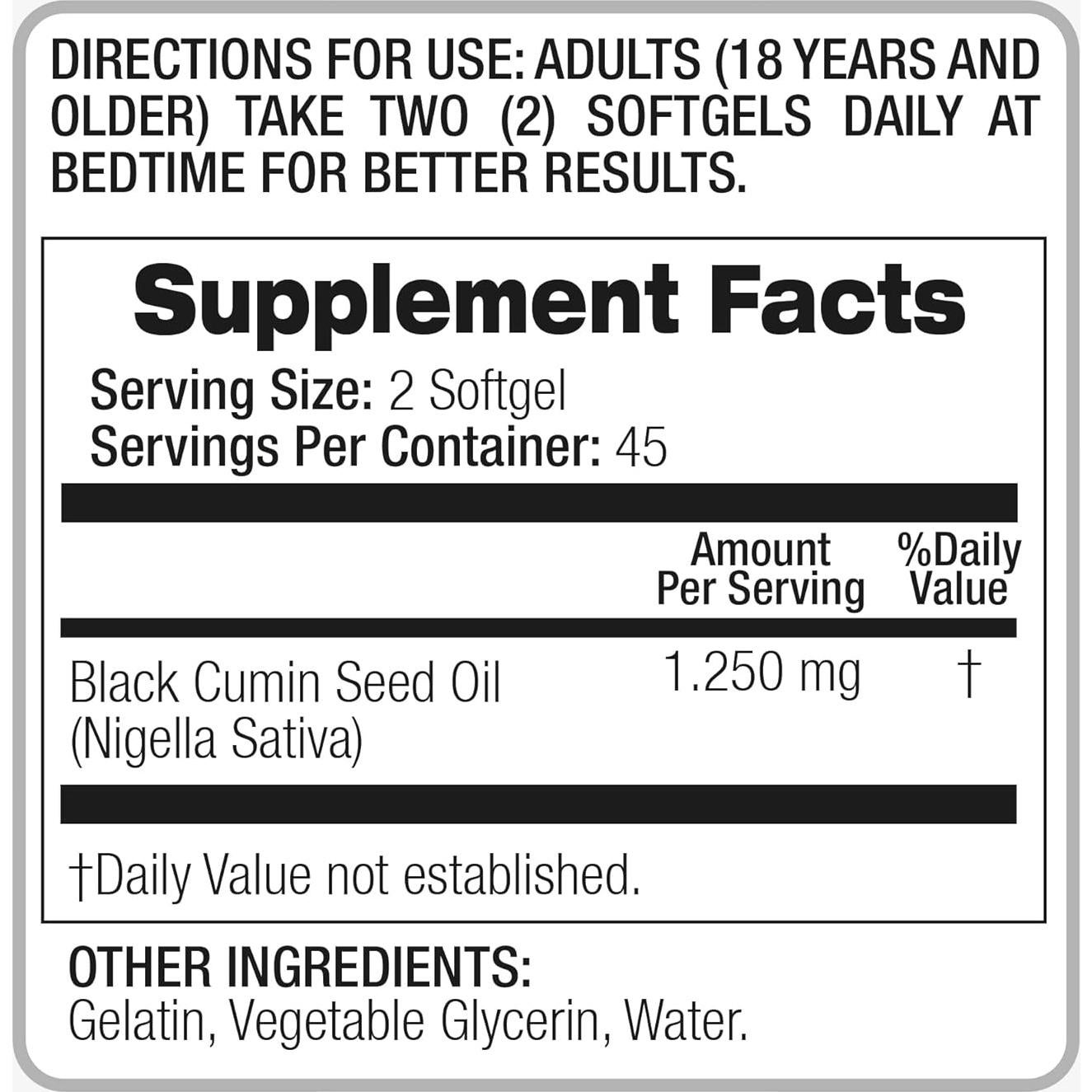 Aceite de Semilla Negra Fito Medic 1250 mg 90 Cápsulas Blandas