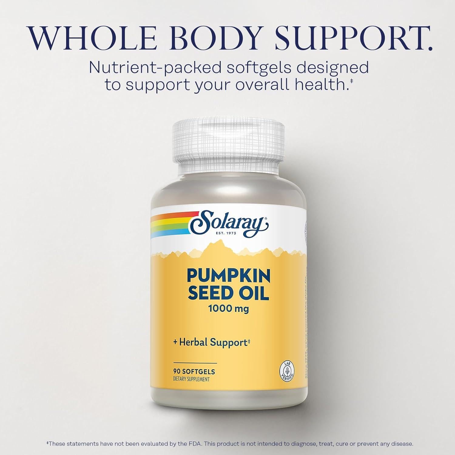 Aceite de Semilla de Calabaza Solaray 1000 mg - Omega 6 y 9
