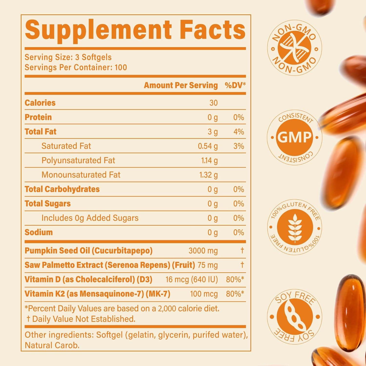 Aceite de Semilla de Calabaza QIN SHAN TANG 3000 mg 300 Cápsulas