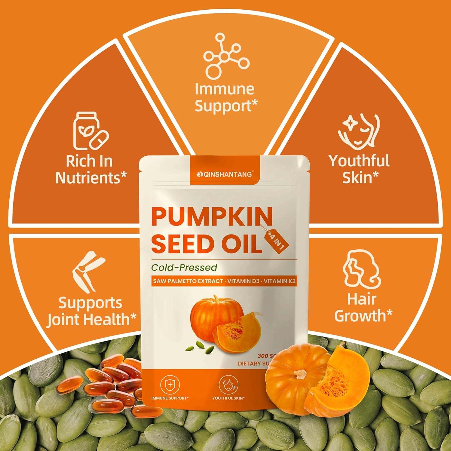 Aceite de Semilla de Calabaza QIN SHAN TANG 3000 mg 300 Cápsulas