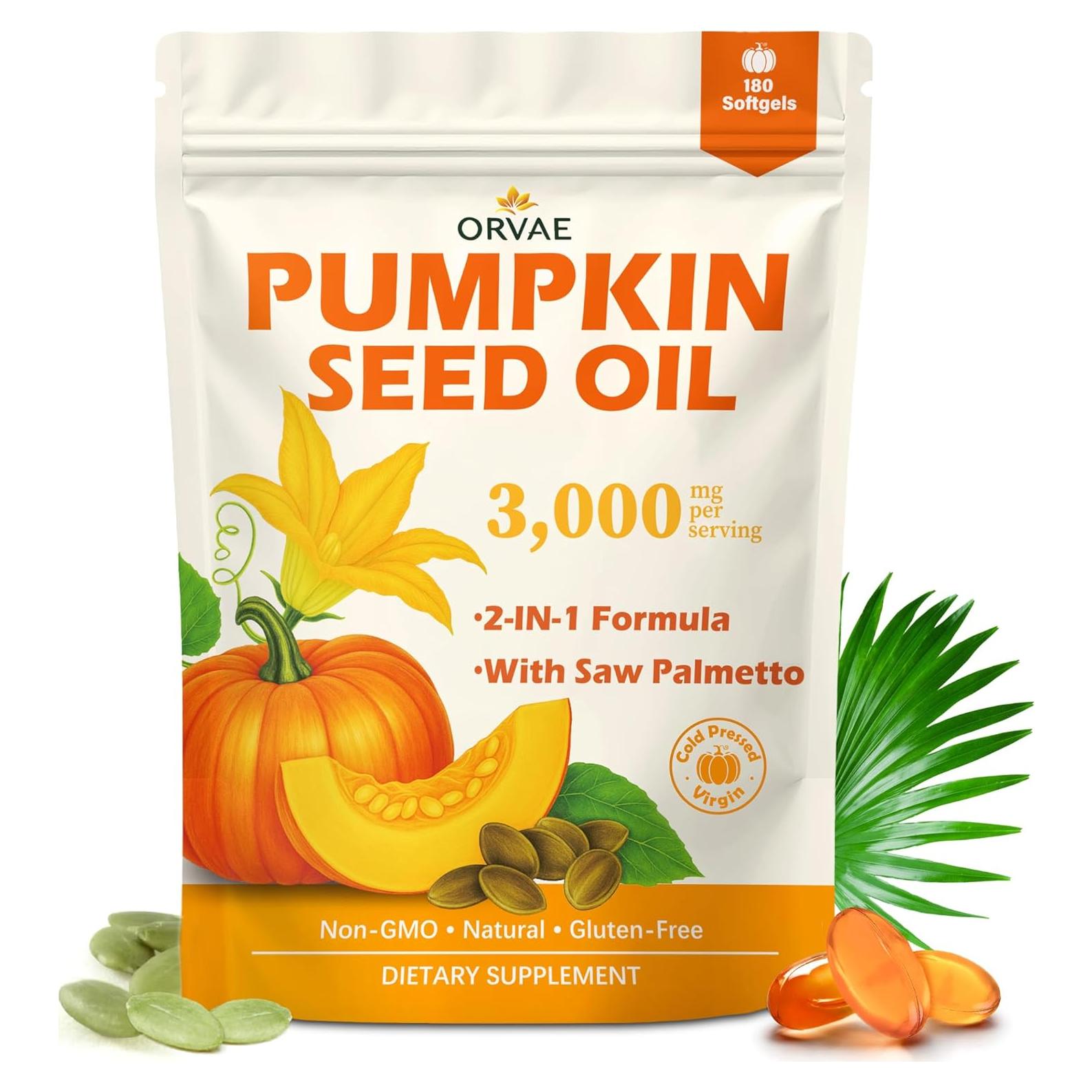 Aceite de Semilla de Calabaza 3000mg ORVAE Gelatinas Blandas