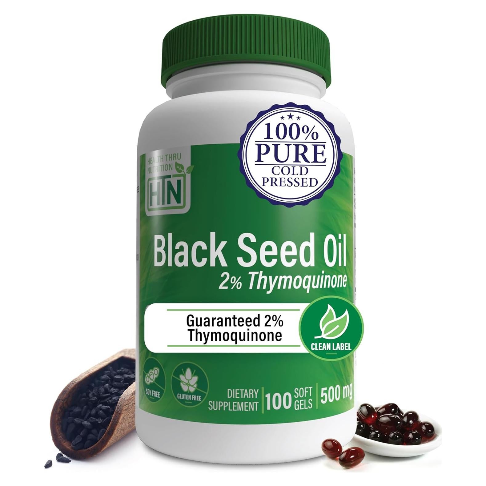 Aceite de Semilla Negra Health Thru Nutrition 500mg 100 Gelatinas