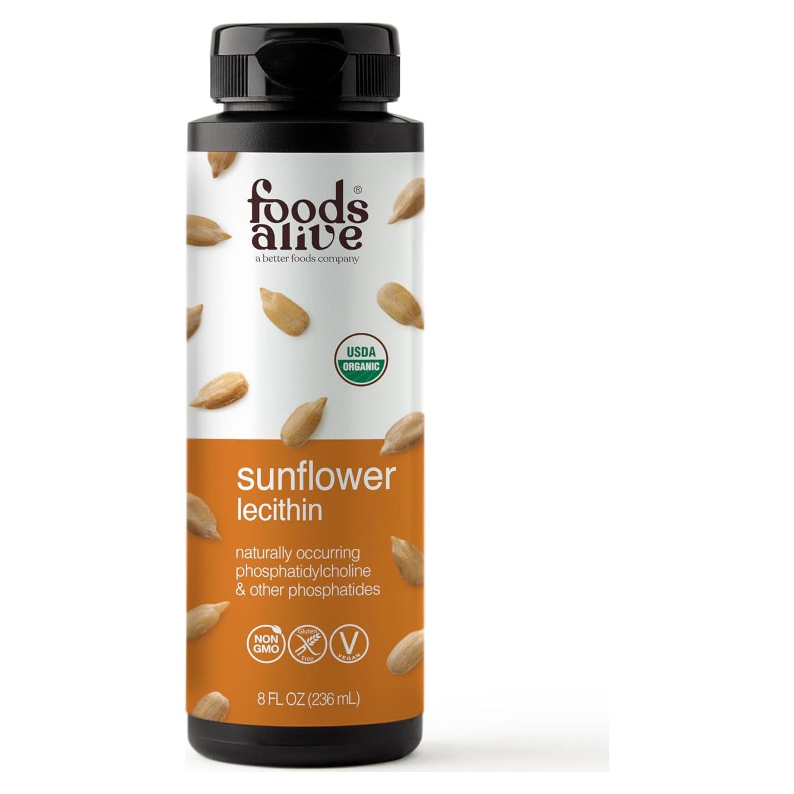 Lecitina de Girasol Orgánica Foods Alive 240ml Prensada en Frío