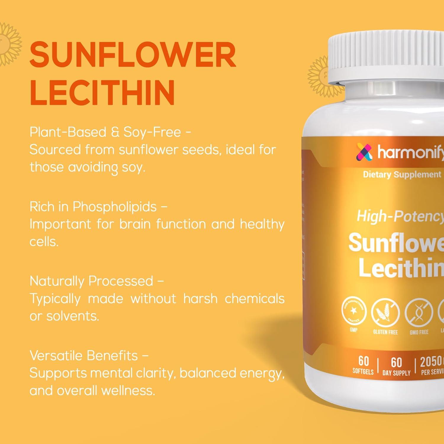 Suplemento Lecitina de Girasol HARMONIFY 2050 mg 60 Cápsulas