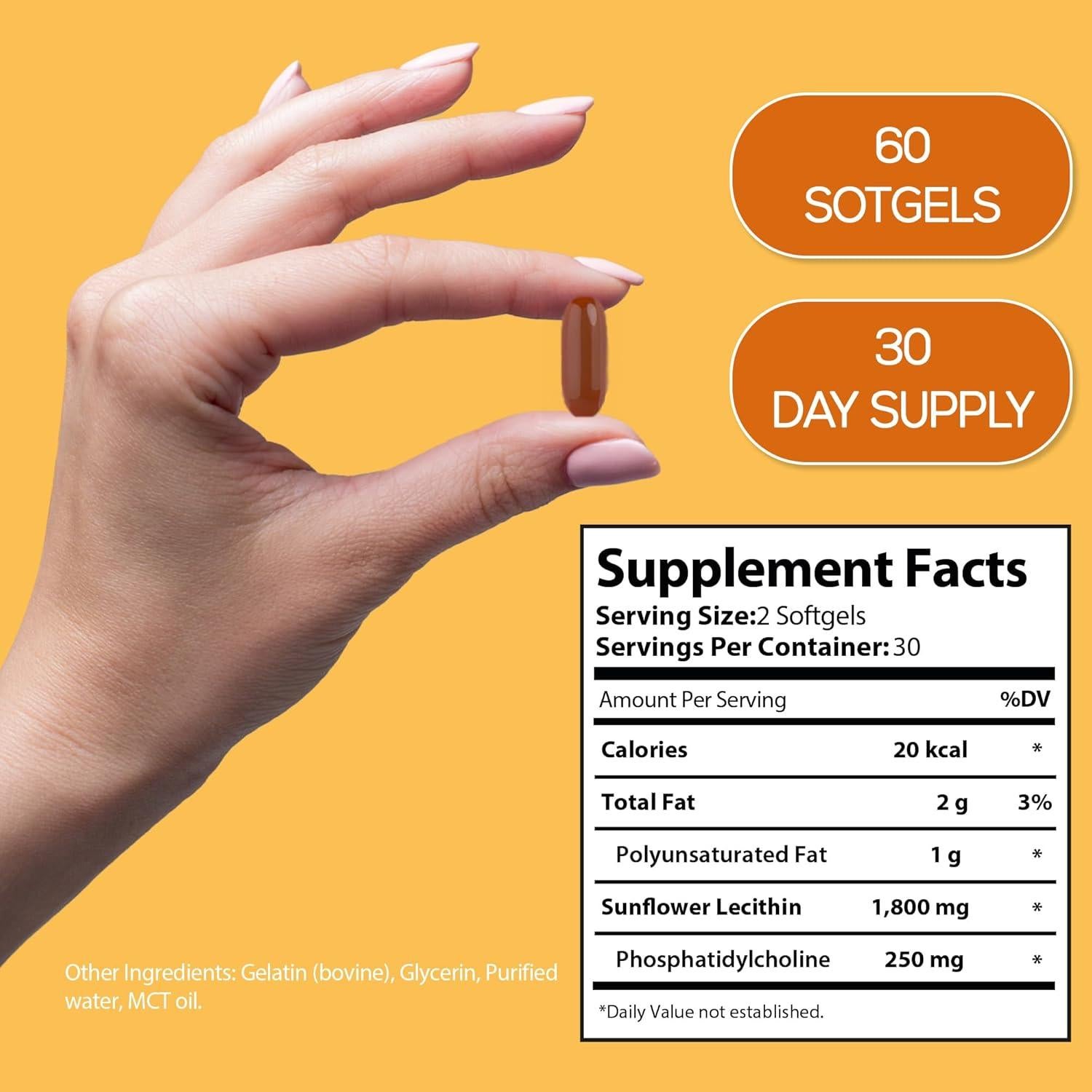 Suplemento Lecitina de Girasol HARMONIFY 2050 mg 60 Cápsulas