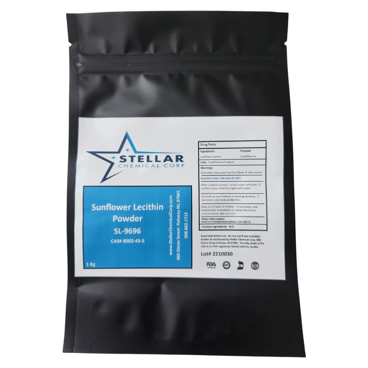 Polvo de Lecitina de Girasol 1 kg Stellar Chemical Emulsificador