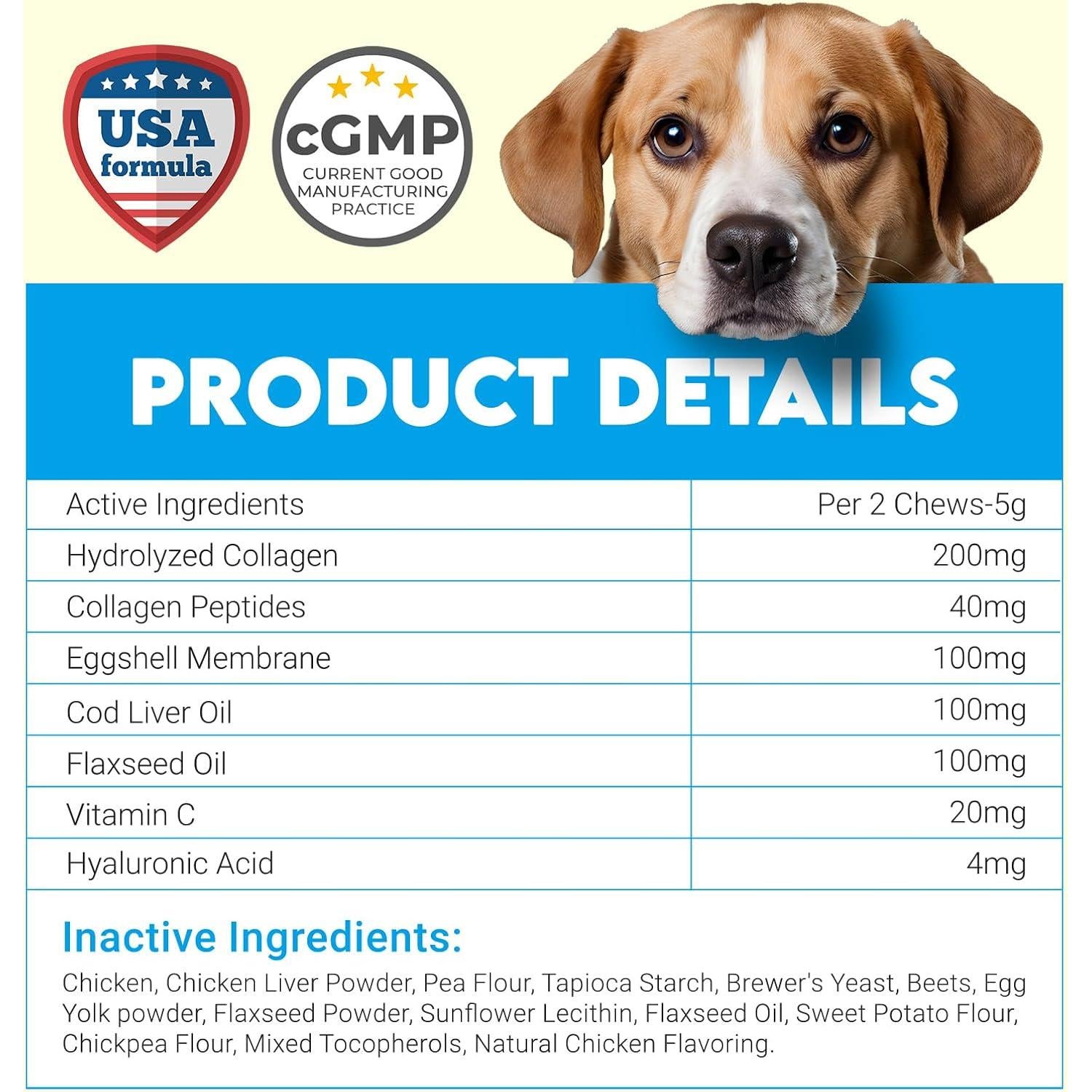 Colágeno para Perros OKKÖBI - 150 Masticables Pollo - Articulaciones y Piel