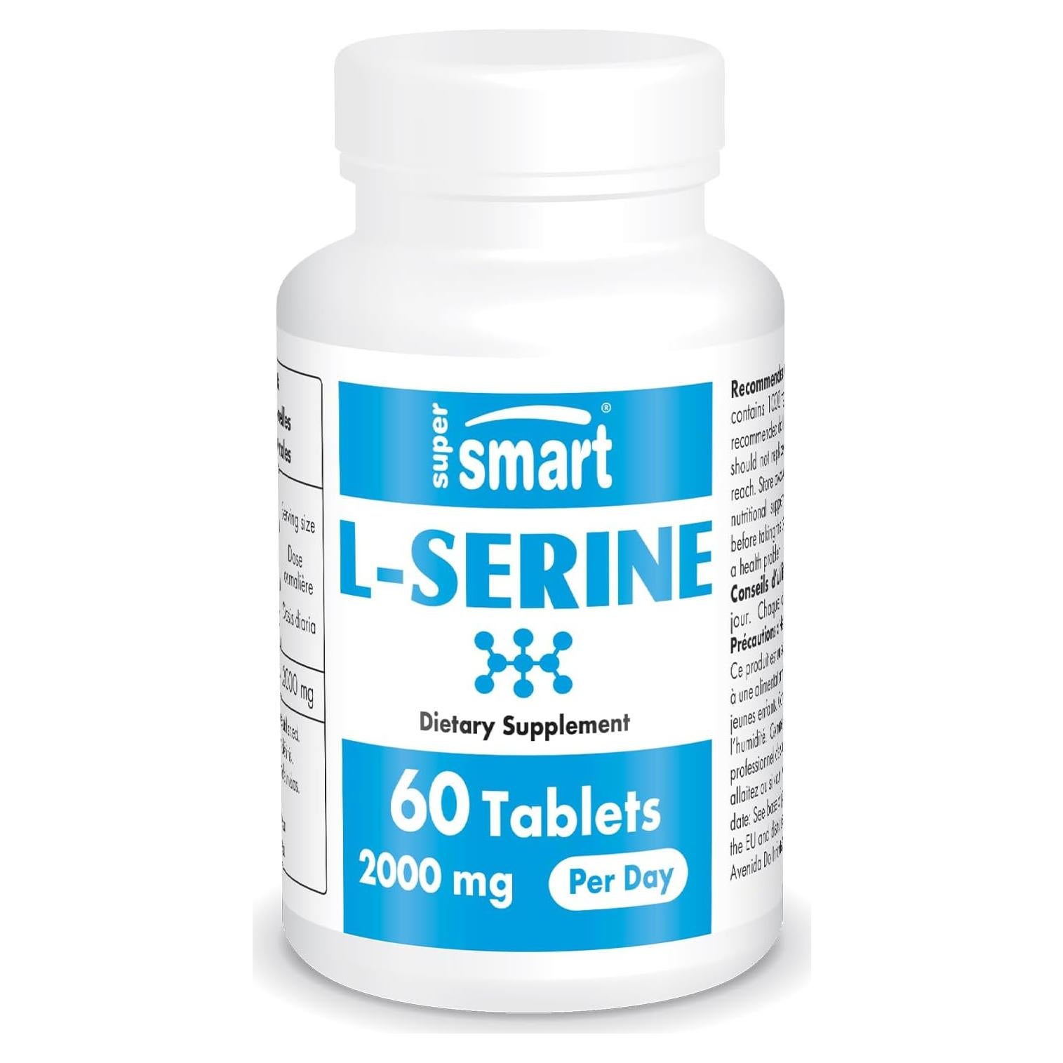 Suplemento L-Serina 2000mg Supersmart - 60 Tabletas Veganas