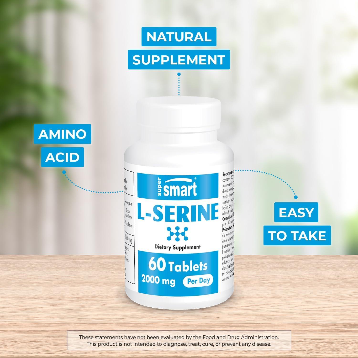 Suplemento L-Serina 2000mg Supersmart - 60 Tabletas Veganas
