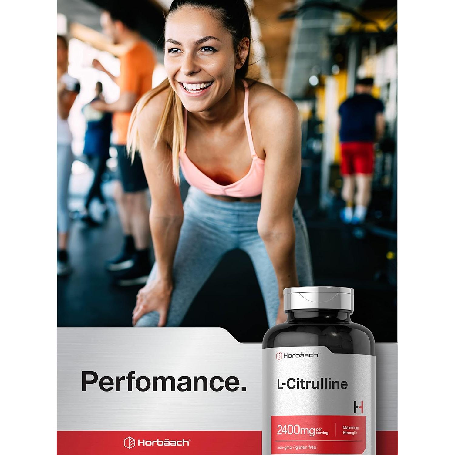 Suplemento L-Citrulina Horbaach 2400 mg 180 Cápsulas Sin Gluten