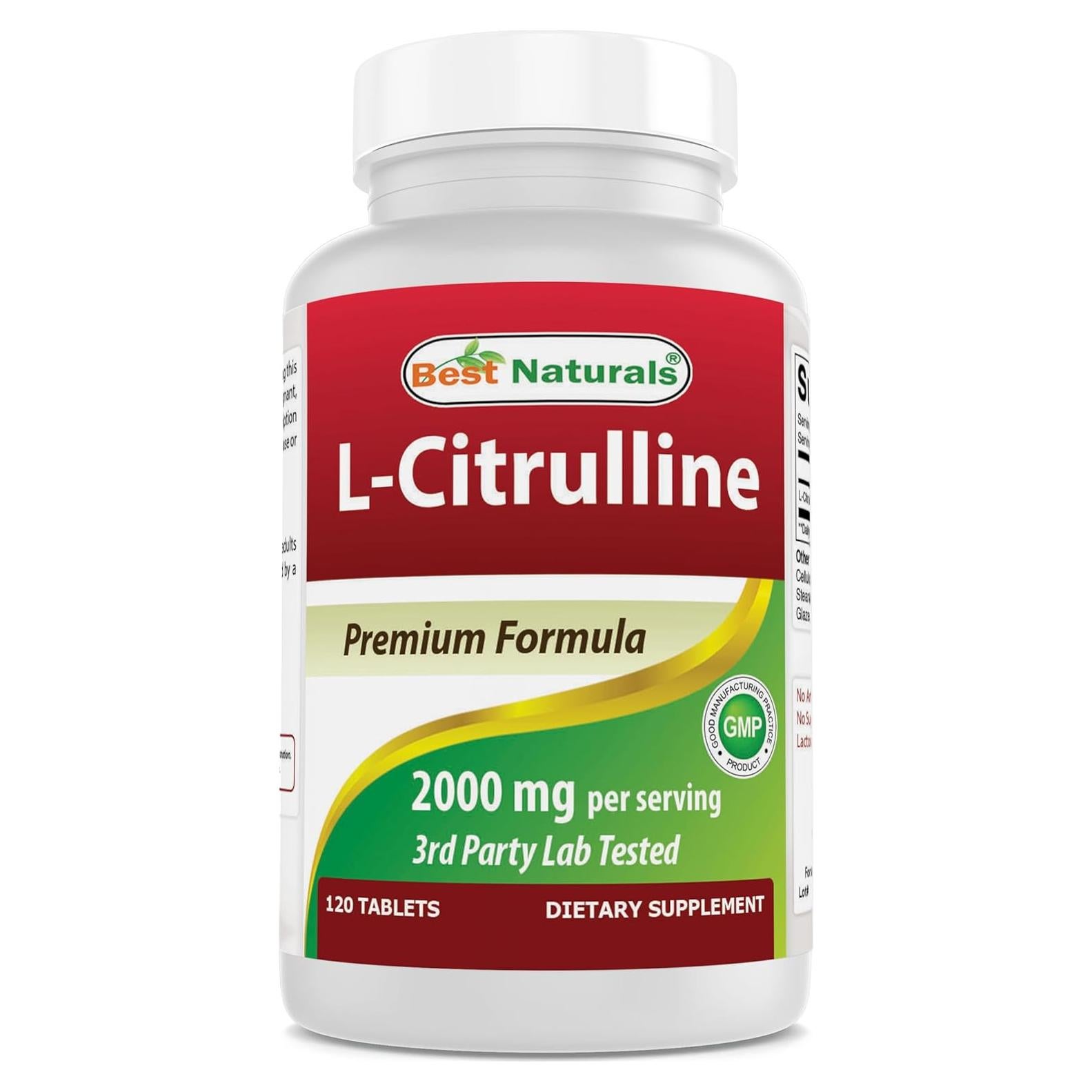 L-Citrulina 2000mg Mejores Naturales - 120 Tabletas Sin Gluten