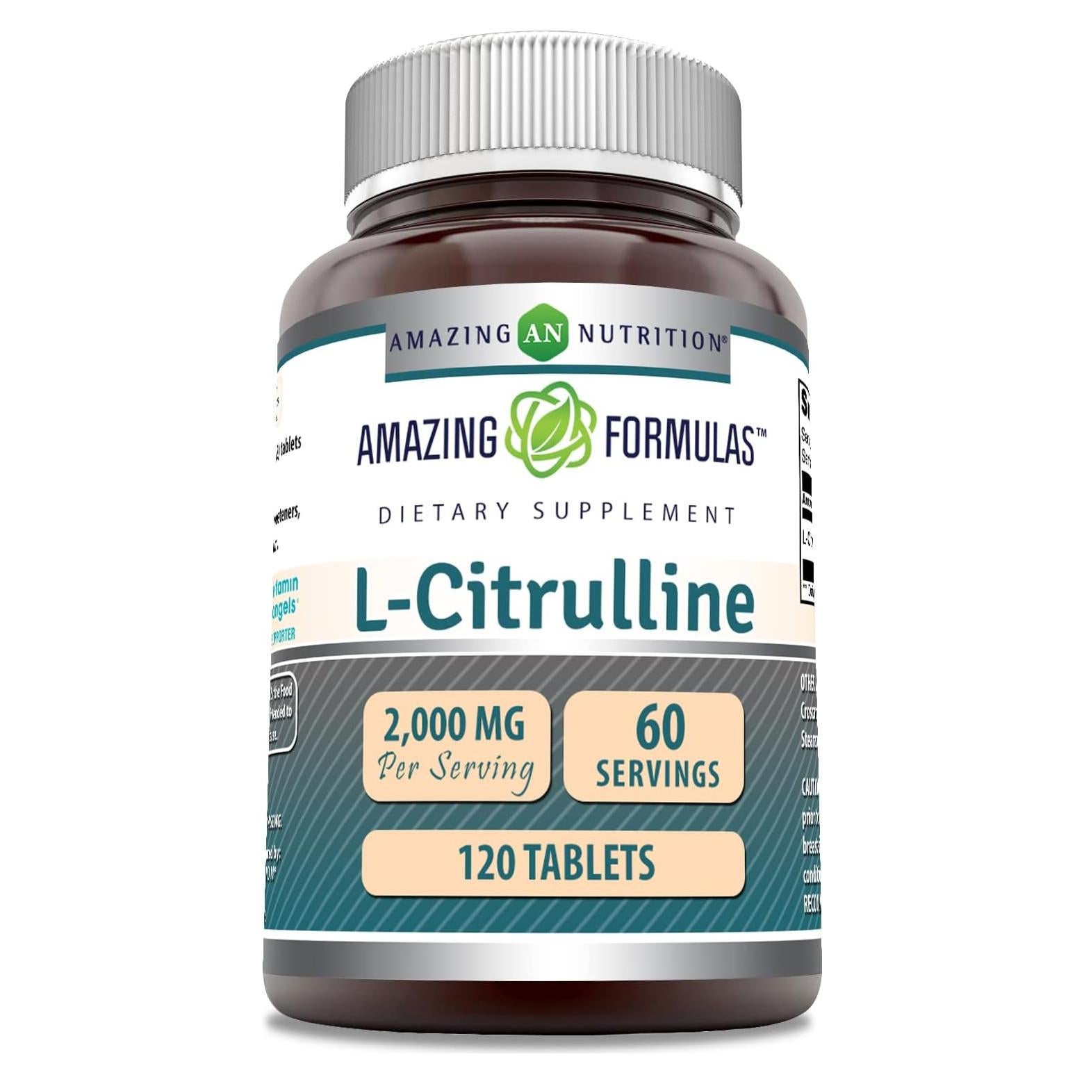Suplemento L Citrulina 2000mg 120 Tabletas Formulas Asombrosas