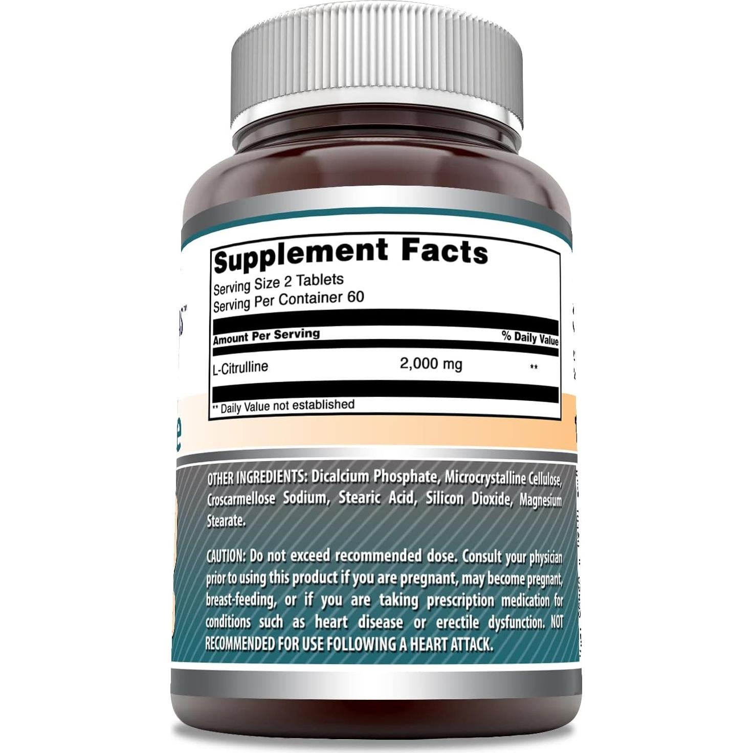 Suplemento L Citrulina 2000mg 120 Tabletas Formulas Asombrosas