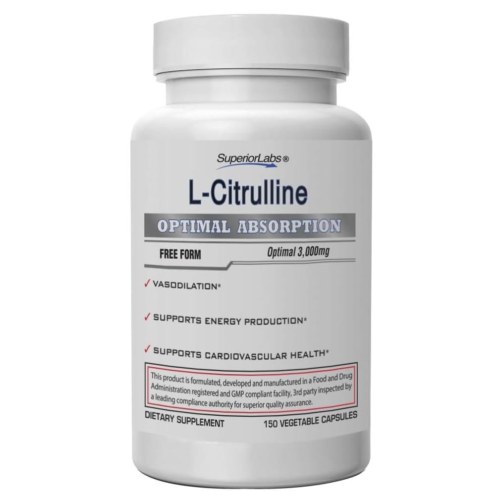 L-Citrulina 3000 mg Superior Labs - 150 Cápsulas Veganas