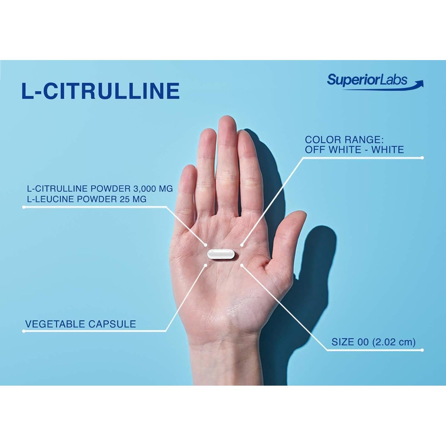 L-Citrulina 3000 mg Superior Labs - 150 Cápsulas Veganas