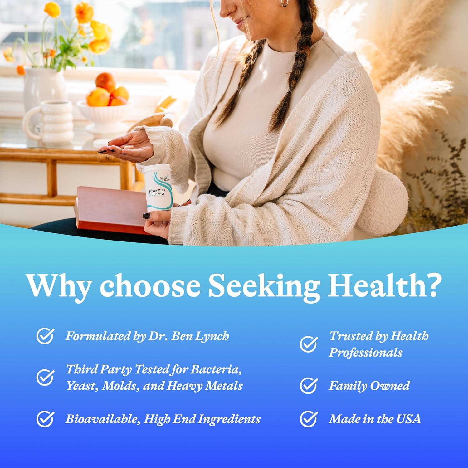 Suplemento de Histamina Seeking Health - 60 Cápsulas con B1 y Zinc