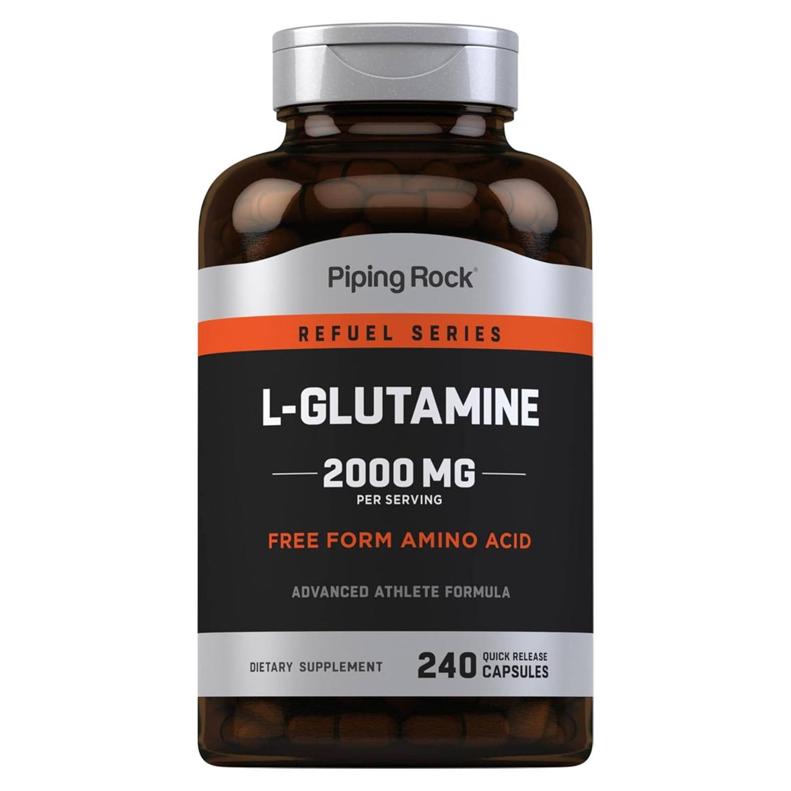 Glutamina en Cápsulas Piping Rock 2000 mg - 240 Unidades