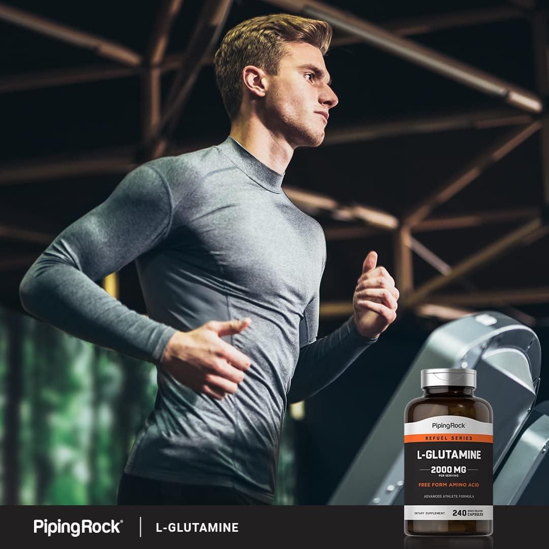 Glutamina en Cápsulas Piping Rock 2000 mg - 240 Unidades