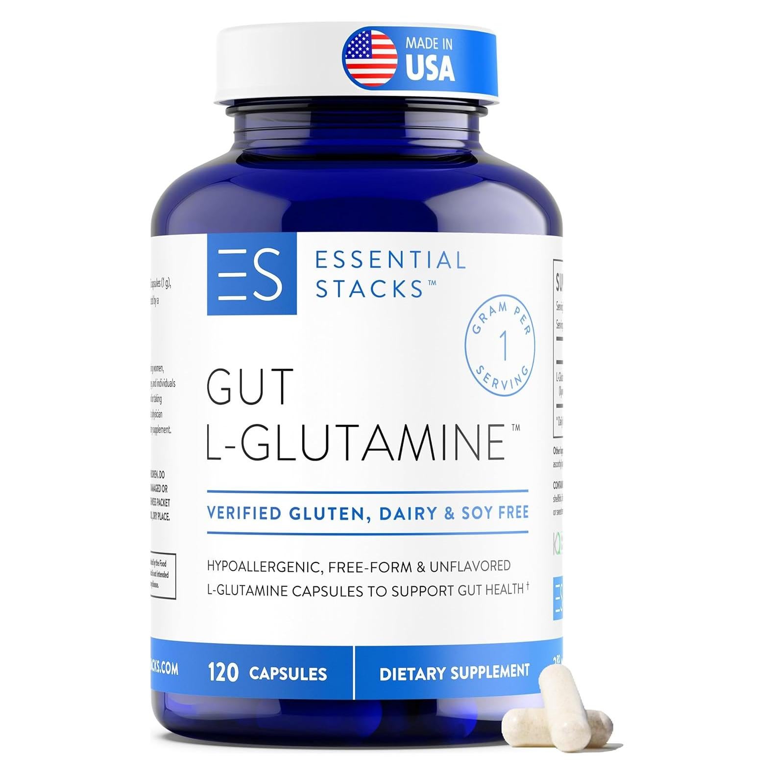 Cápsulas de L-Glutamina Gut 1000mg - 120 Cápsulas Veganas